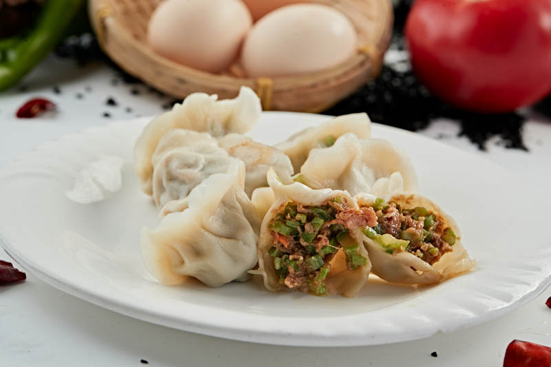 手工鲜猪肉豆角馅饺子图片