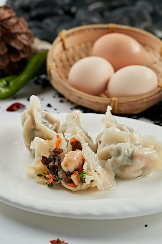 手工三鲜大虾仁馅饺子图片
