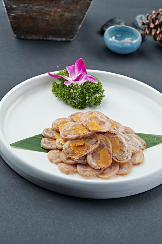 鱿鱼猪耳鸭蛋卷切片图片