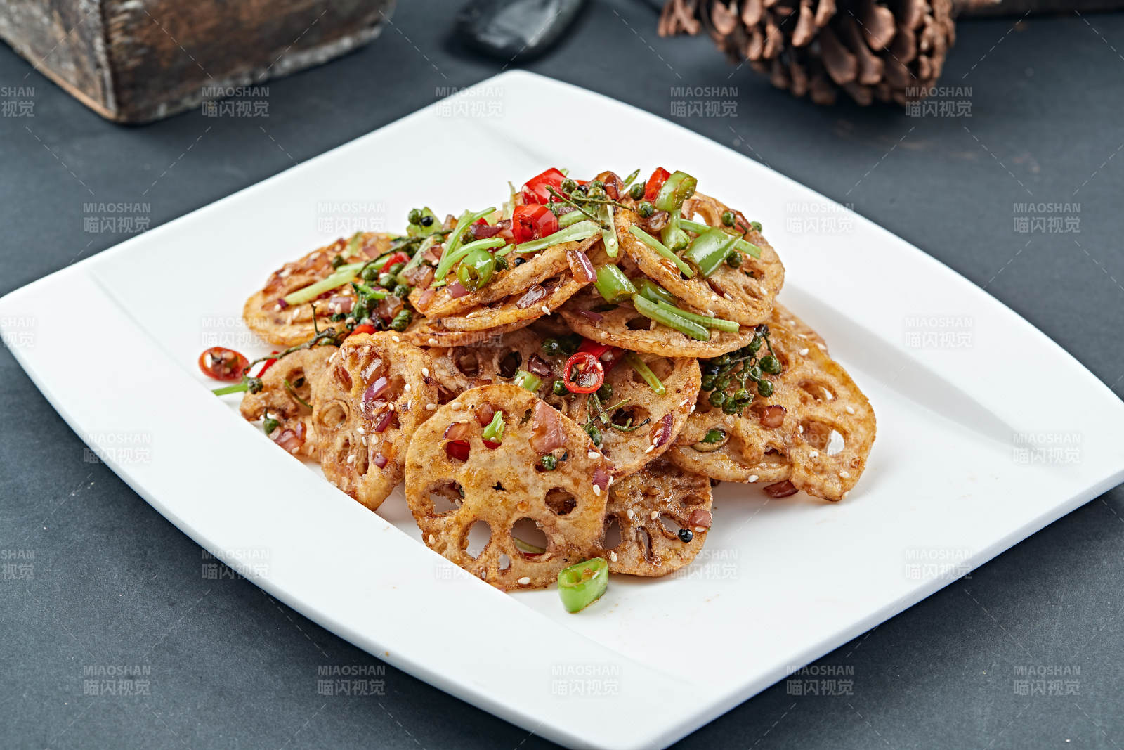 藤椒湘味小炒莲藕片图片