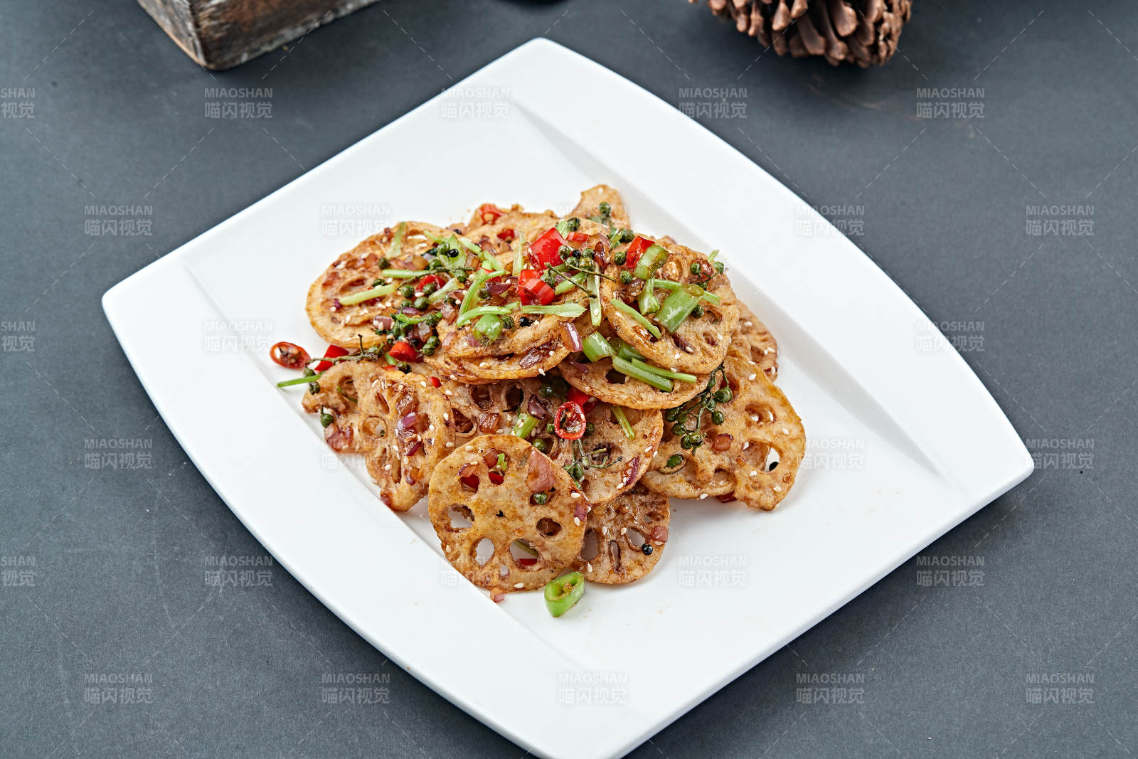 藤椒湘味小炒莲藕片图片