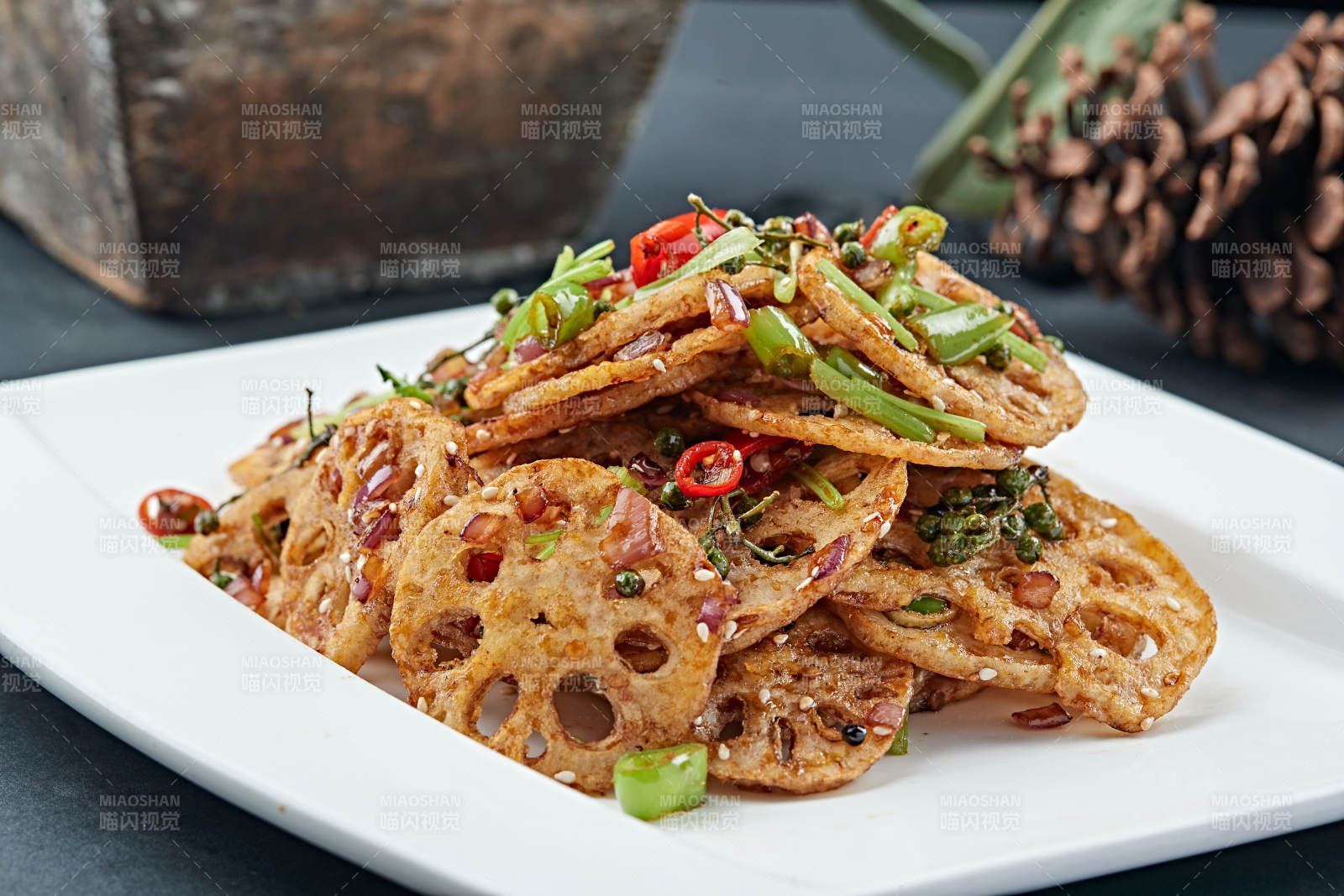 藤椒湘味小炒莲藕片图片