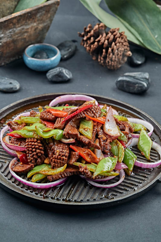 炙子铁板烤腰花图片