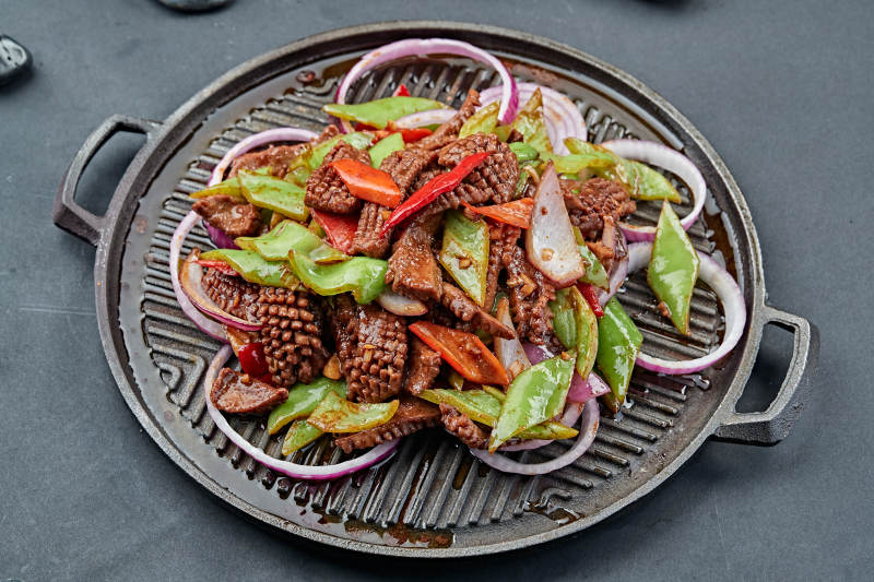 炙子铁板烤腰花图片