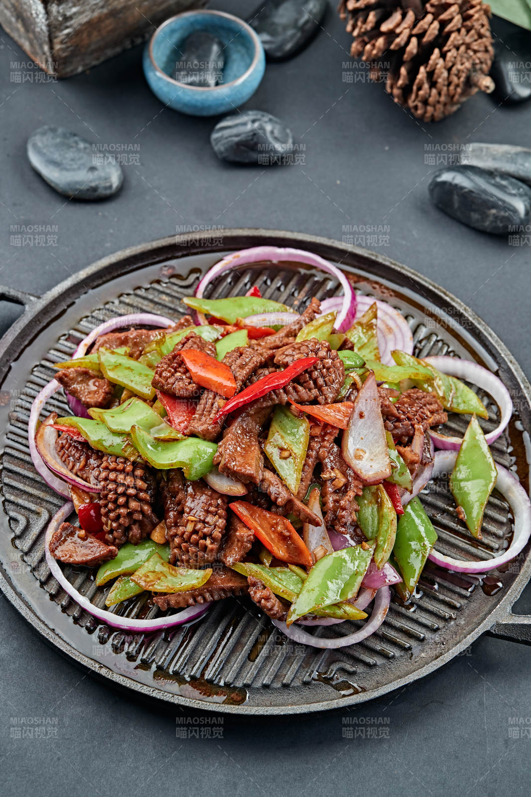 炙子铁板烤腰花图片