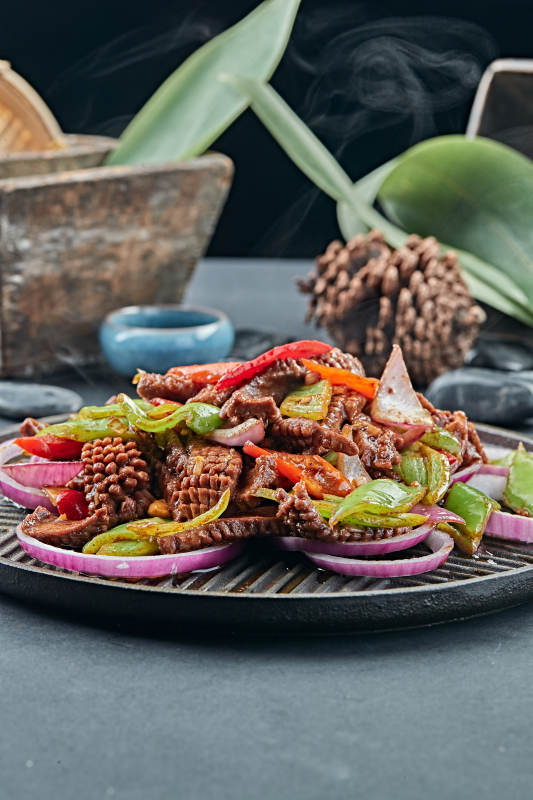 炙子铁板烤腰花图片