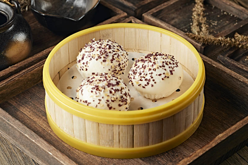 港式茶餐七彩奶黄流沙包图片