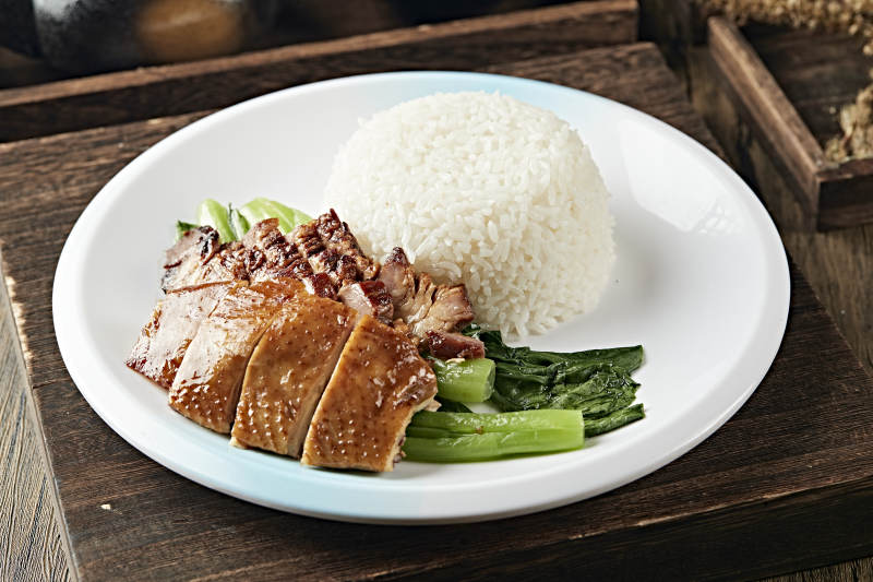 港式茶餐烧鸭叉烧盖浇饭图片