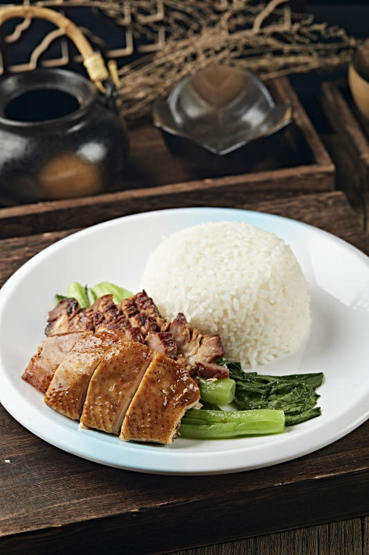 港式茶餐烧鸭叉烧盖浇饭图片