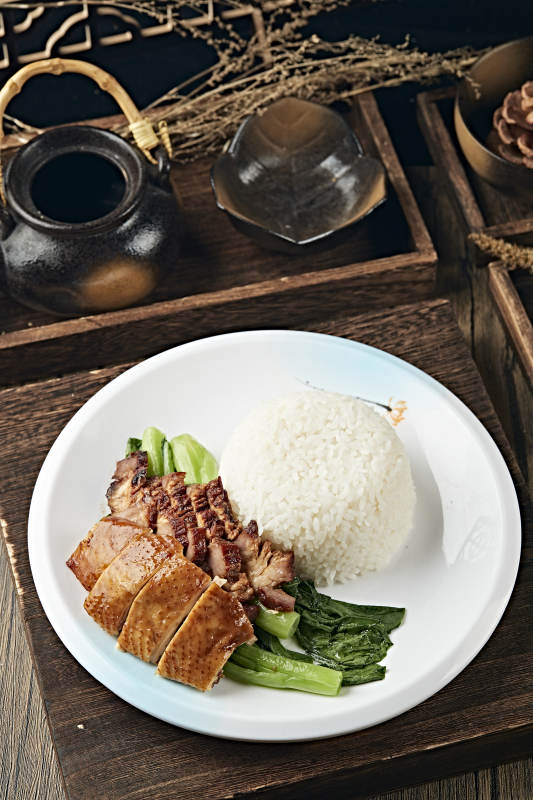 港式茶餐烧鸭叉烧盖浇饭图片