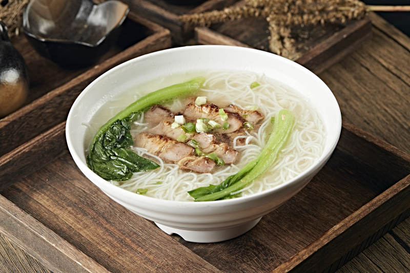 鲜鸡汤叉烧肉煮肠粉图片