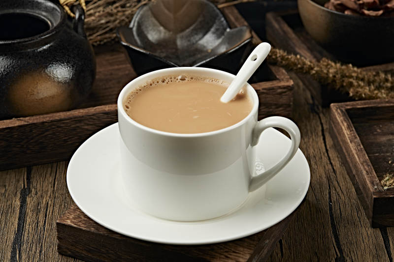 热冲泡牛奶咖啡图片