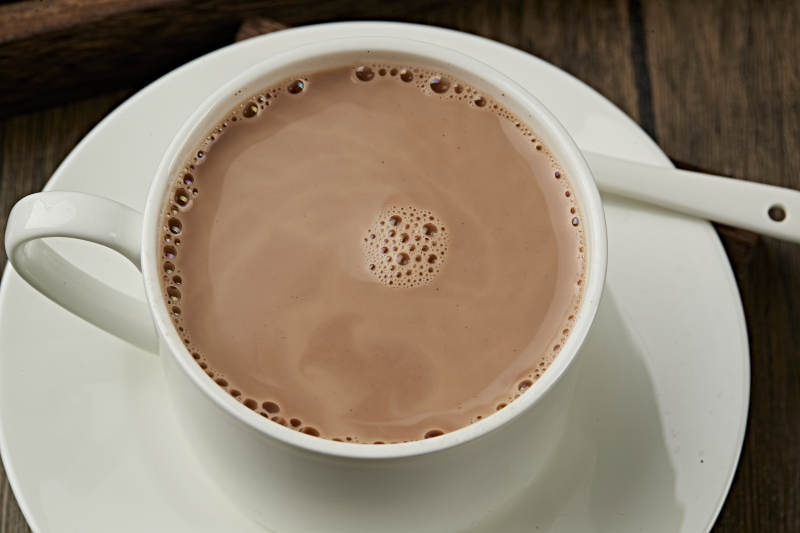 热冲泡牛奶咖啡图片