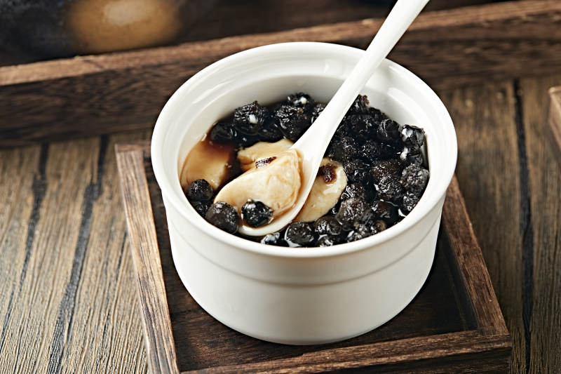 港式茶餐黑玉珍珠双皮奶图片