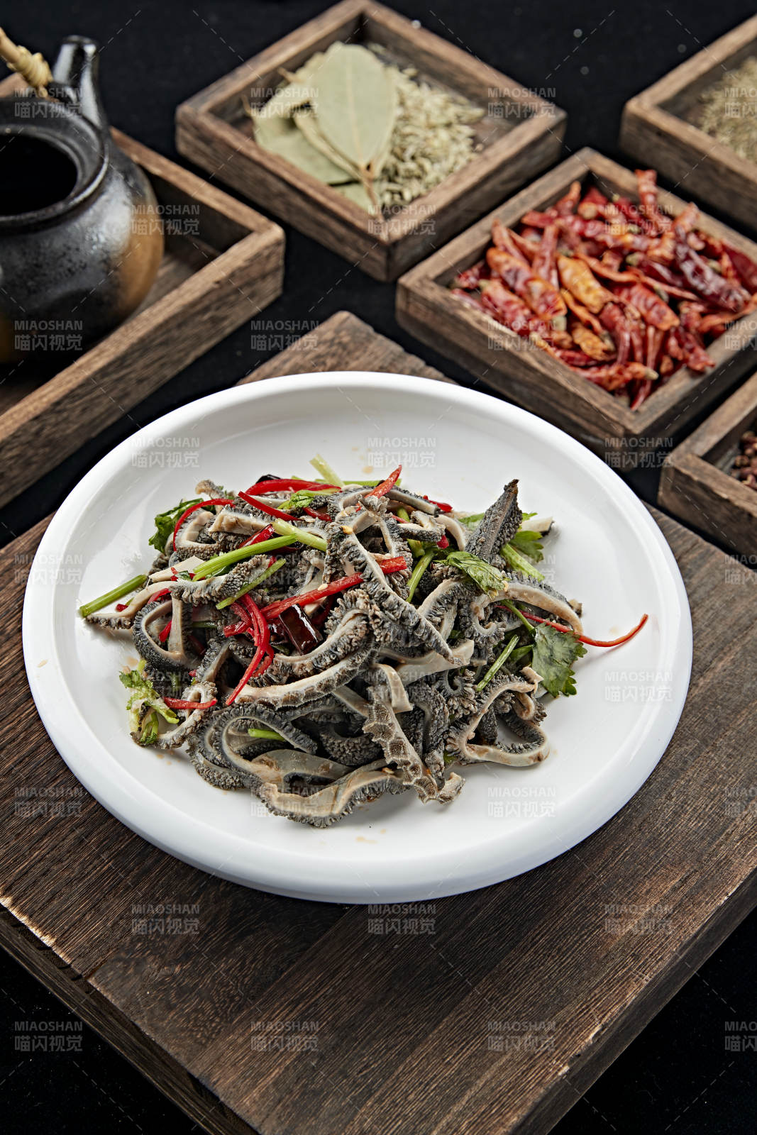 香辣彩椒蒜香拌羊肚图片