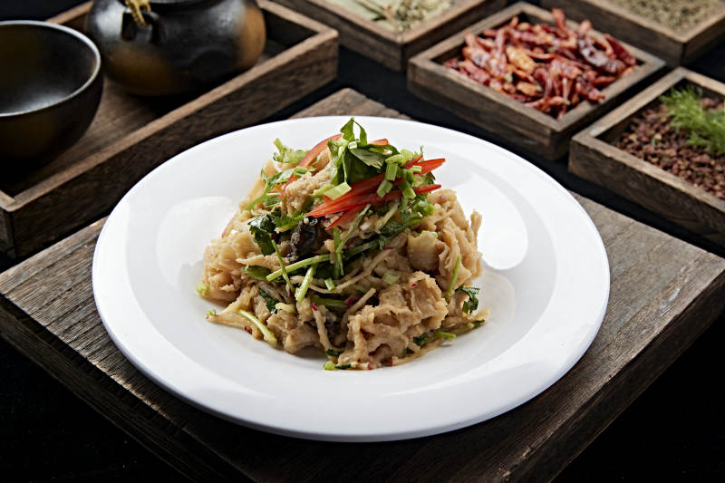 张家口地方美食凉拌莜面图片