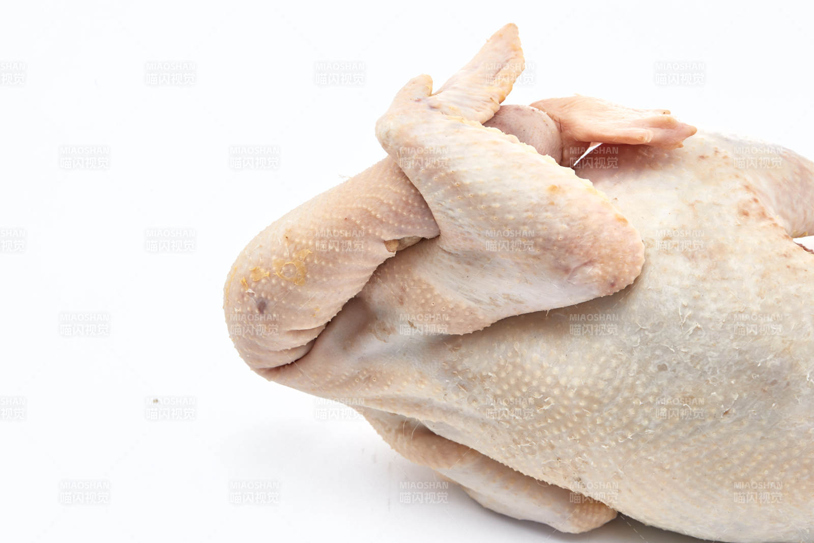 摆放在白色背景上的生鲜鸡肉整鸡图片