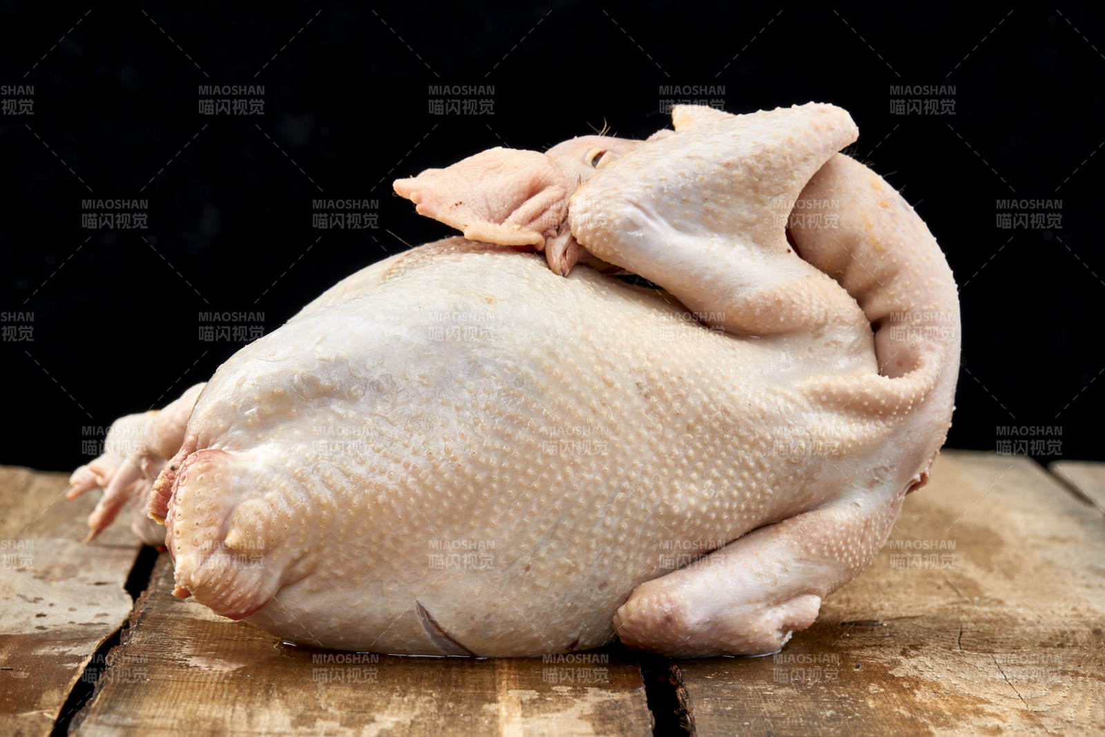 摆放在白色背景上的生鲜鸡肉整鸡图片