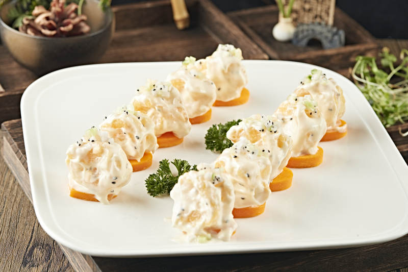 新派川菜芝士大虾球图片