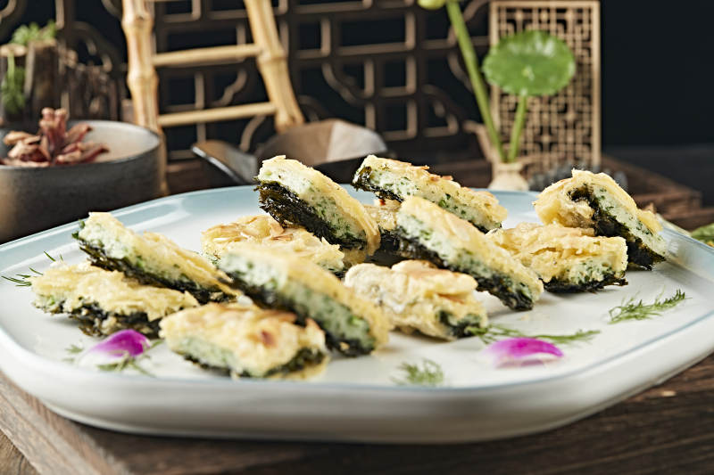 海苔紫菜蕨菜杏仁饼图片