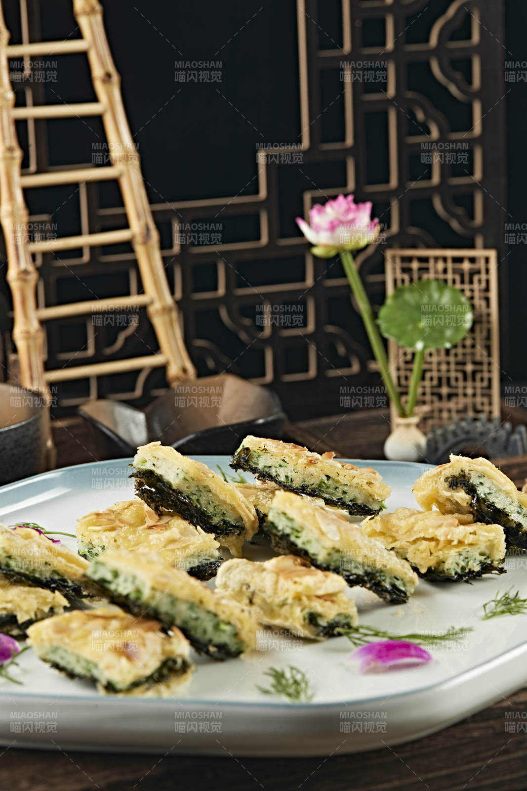 海苔紫菜蕨菜杏仁饼图片