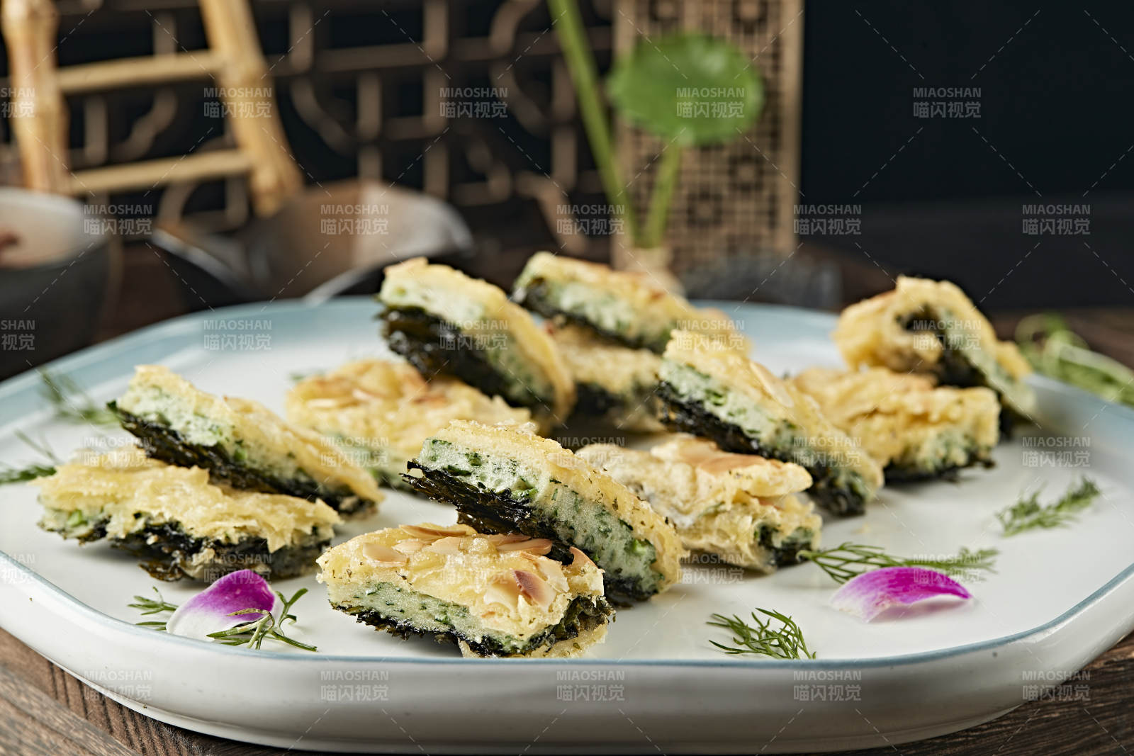 海苔紫菜蕨菜杏仁饼图片