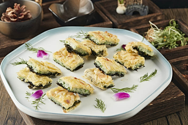 海苔紫菜蕨菜杏仁饼图片