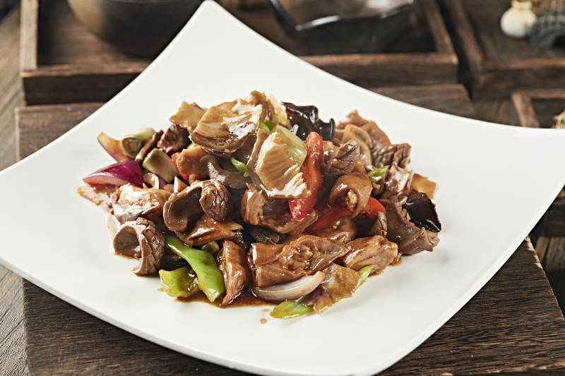 传统小炒腊八蒜爆三样图片