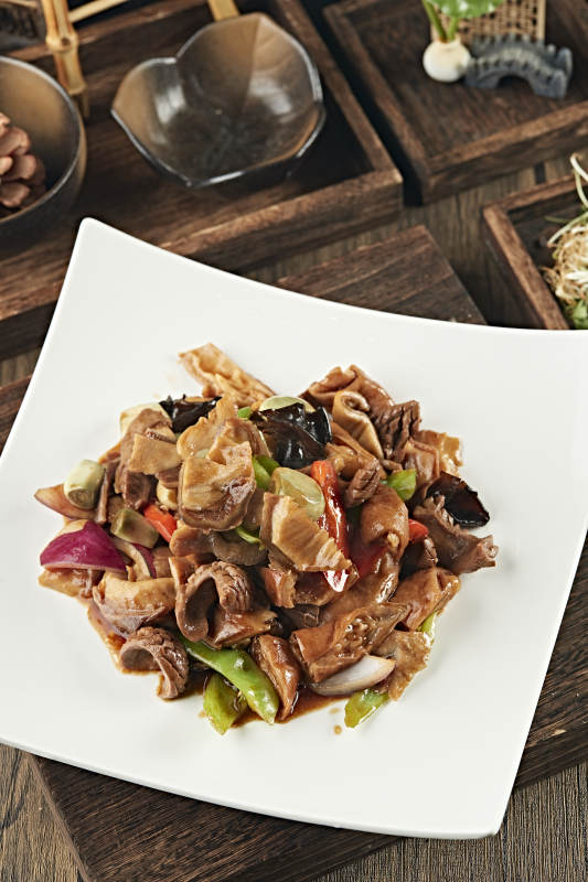 传统小炒腊八蒜爆三样图片