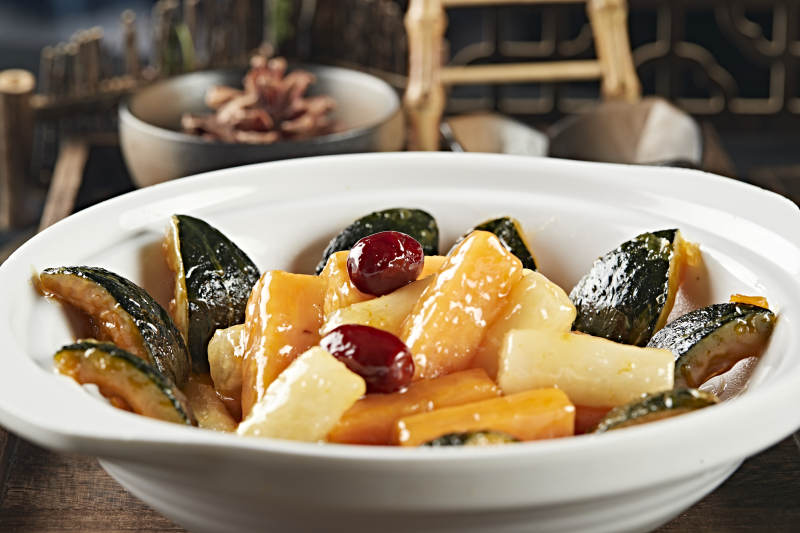 蜜汁焗红薯山药小南瓜红枣图片