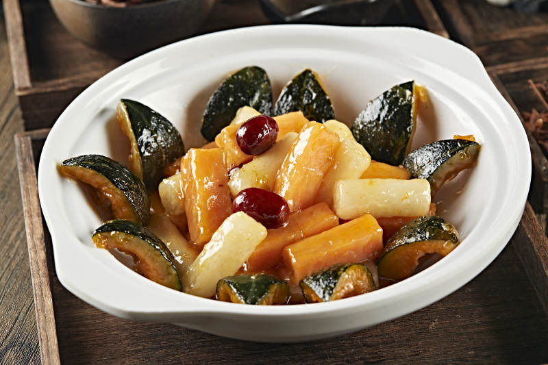 蜜汁焗红薯山药小南瓜红枣图片