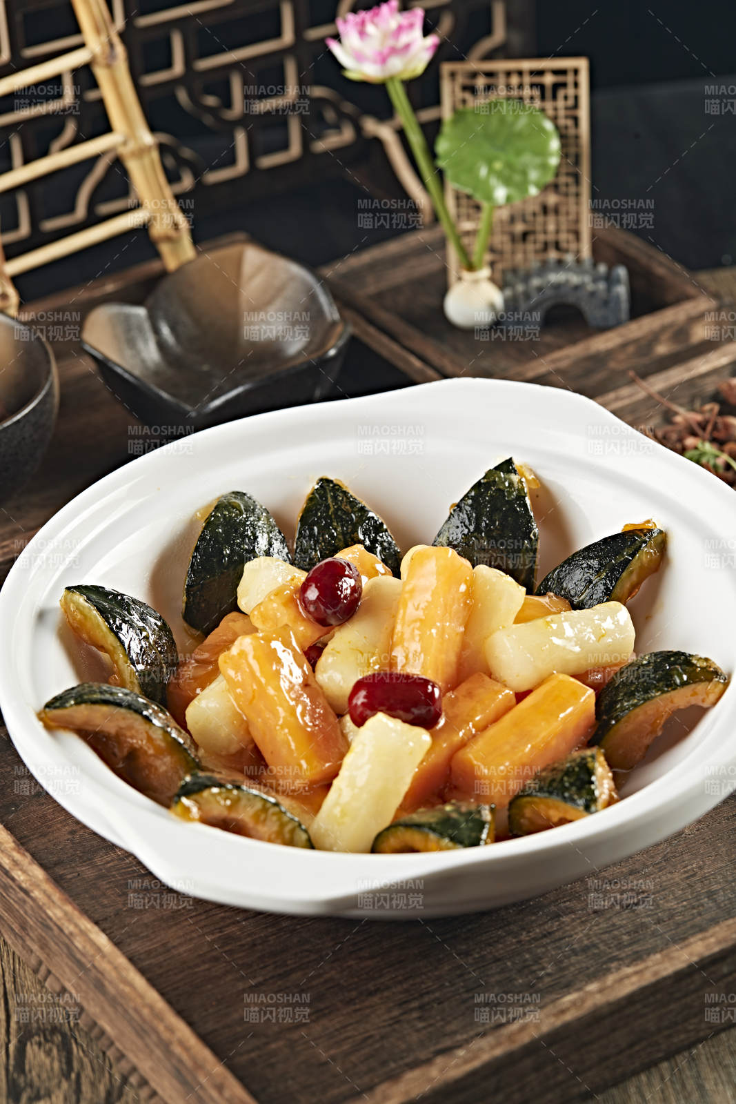 蜜汁焗红薯山药小南瓜红枣图片