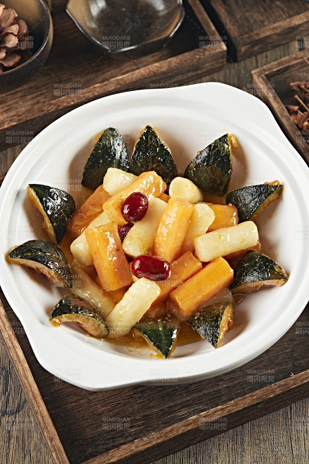 蜜汁焗红薯山药小南瓜红枣图片