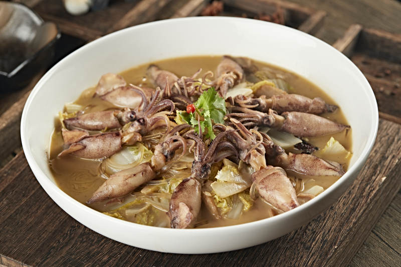 上汤娃娃菜炖墨鱼仔图片