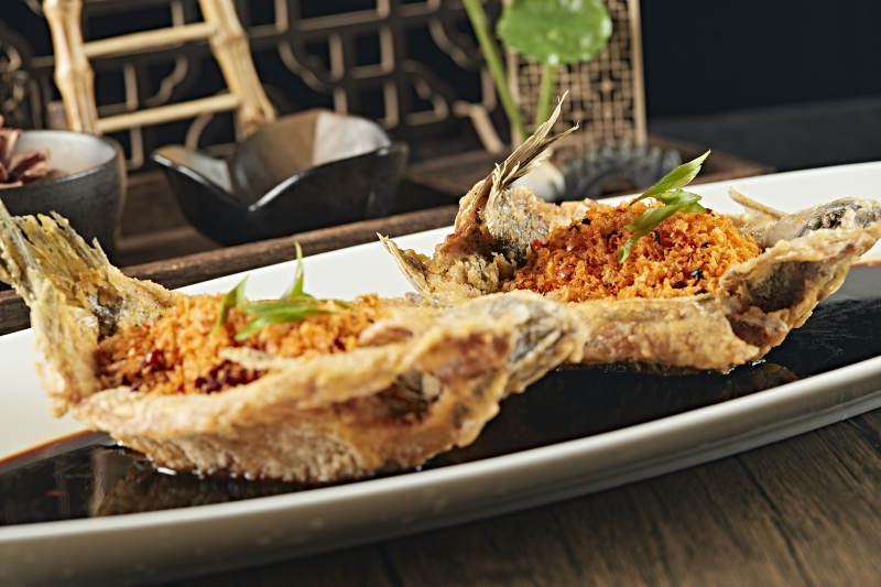 油炸金盏野生高背鲫鱼图片