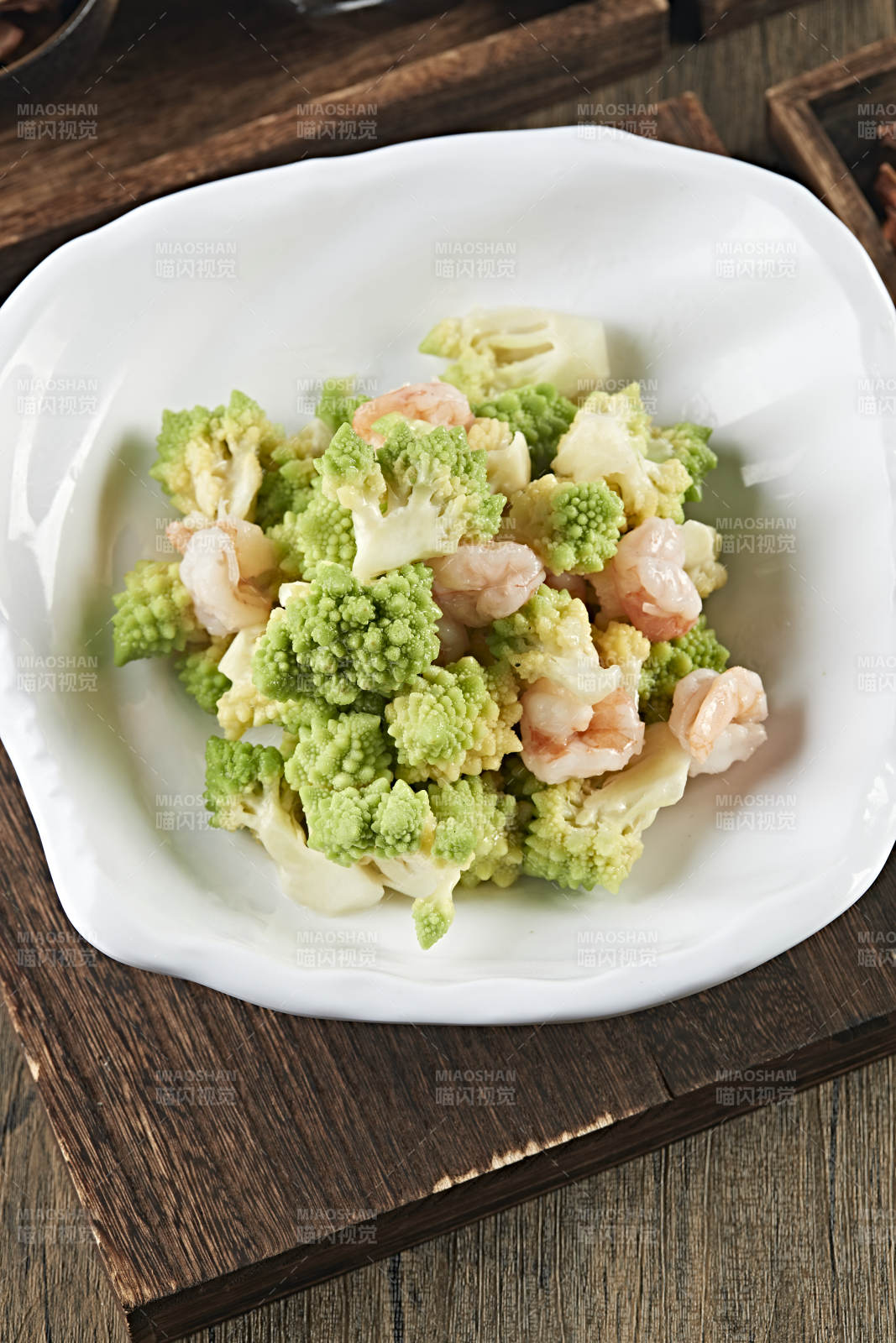 清炒宝塔菜深海大虾仁图片