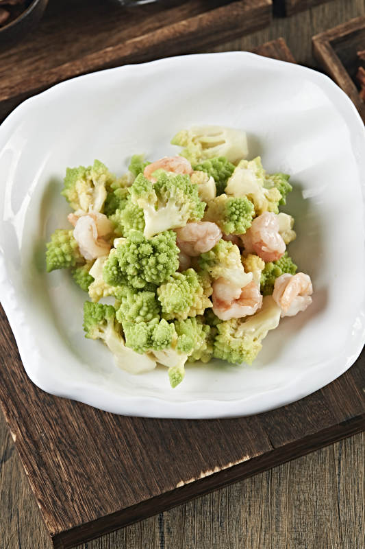 清炒宝塔菜深海大虾仁图片