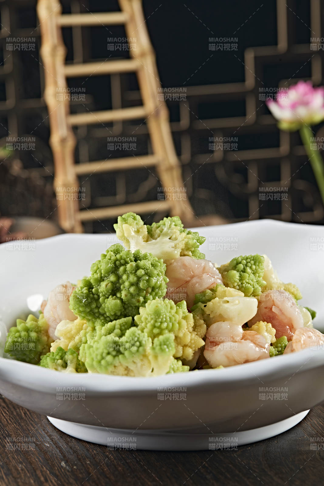 清炒宝塔菜深海大虾仁图片