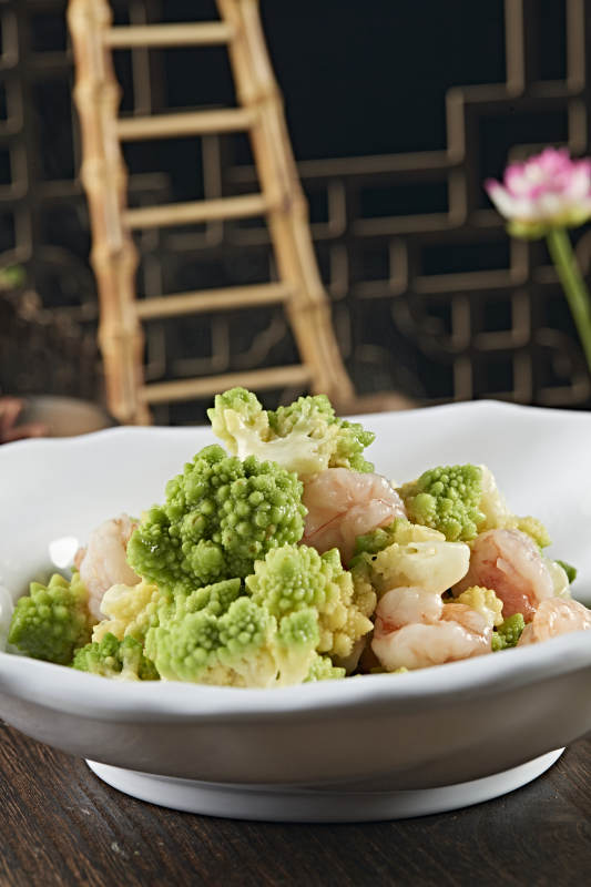 清炒宝塔菜深海大虾仁图片