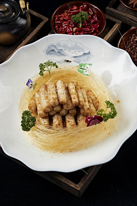 油炸蜜汁马牙长山药图片