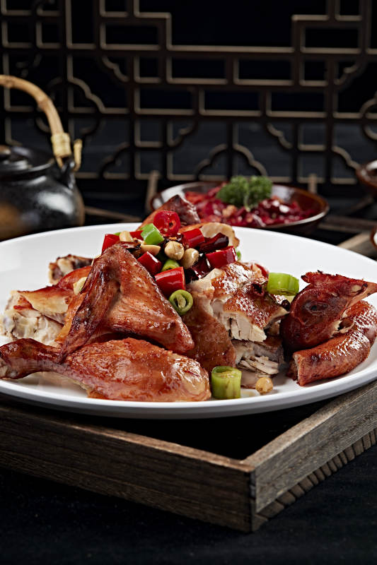 分切烟熏烧鸡图片