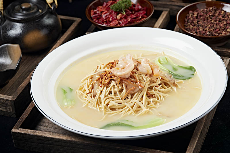 大虾仁烫干丝图片