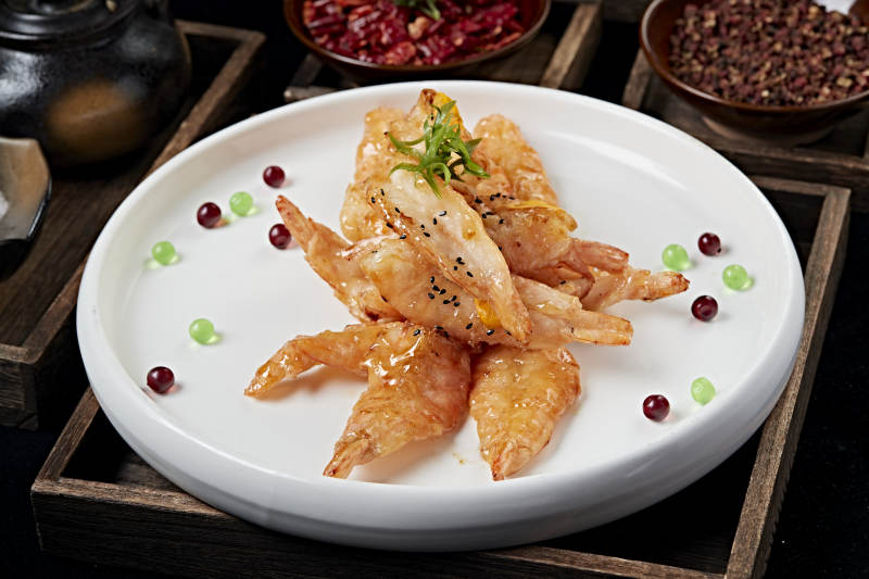 油炸糖醋开背大明虾图片