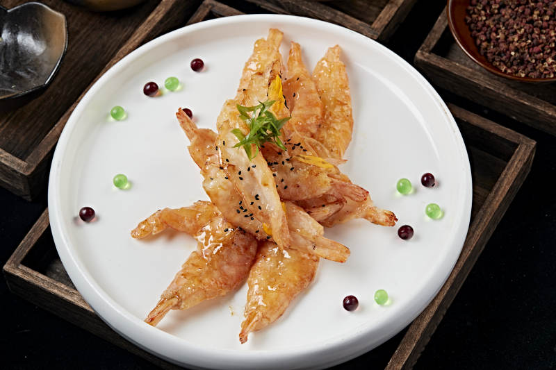 油炸糖醋开背大明虾图片