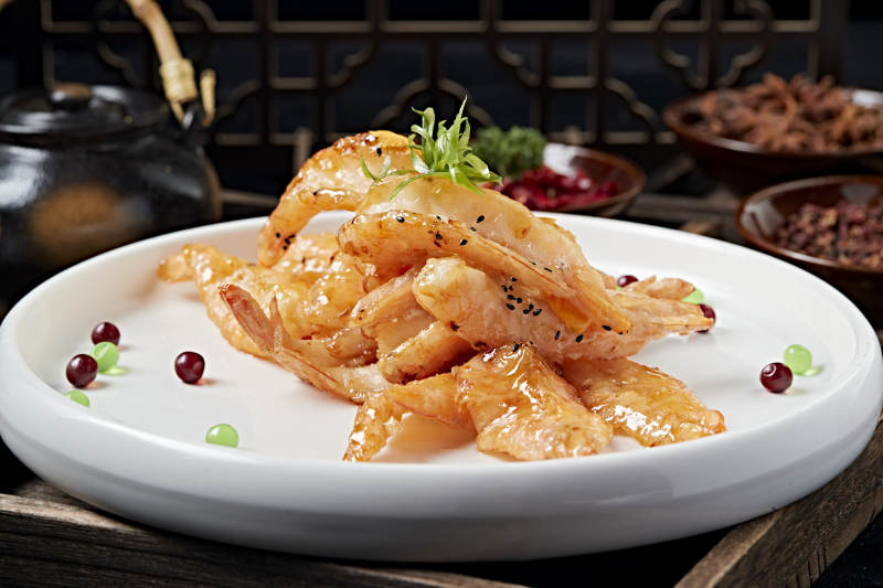 油炸糖醋开背大明虾图片