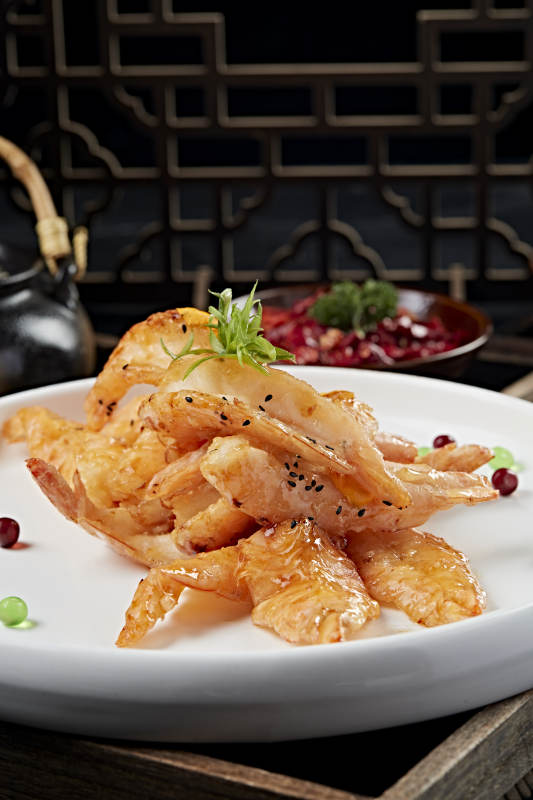 油炸糖醋开背大明虾图片