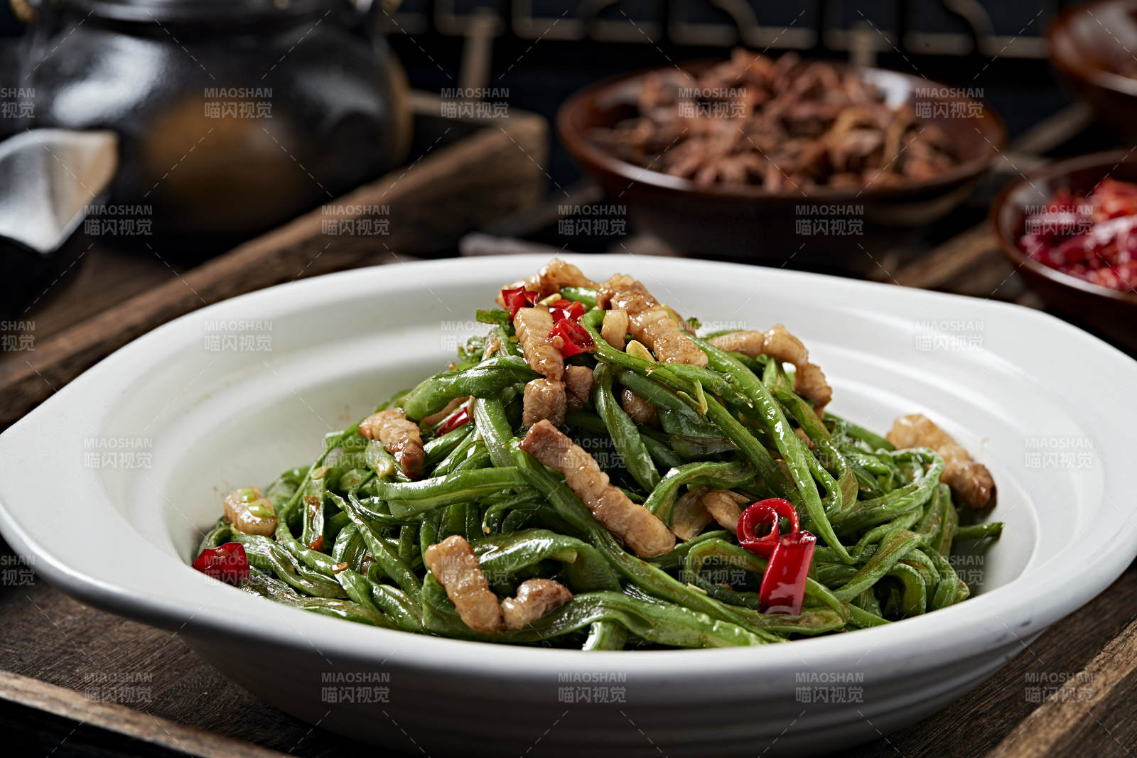 辣炒肉丝豇豆角图片