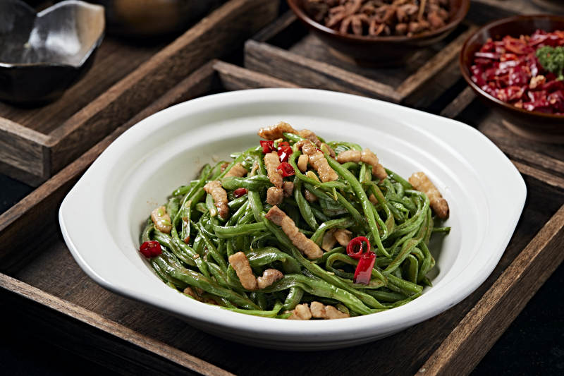 辣炒肉丝豇豆角图片