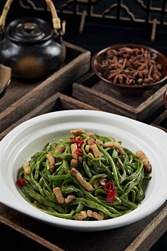 辣炒肉丝豇豆角图片