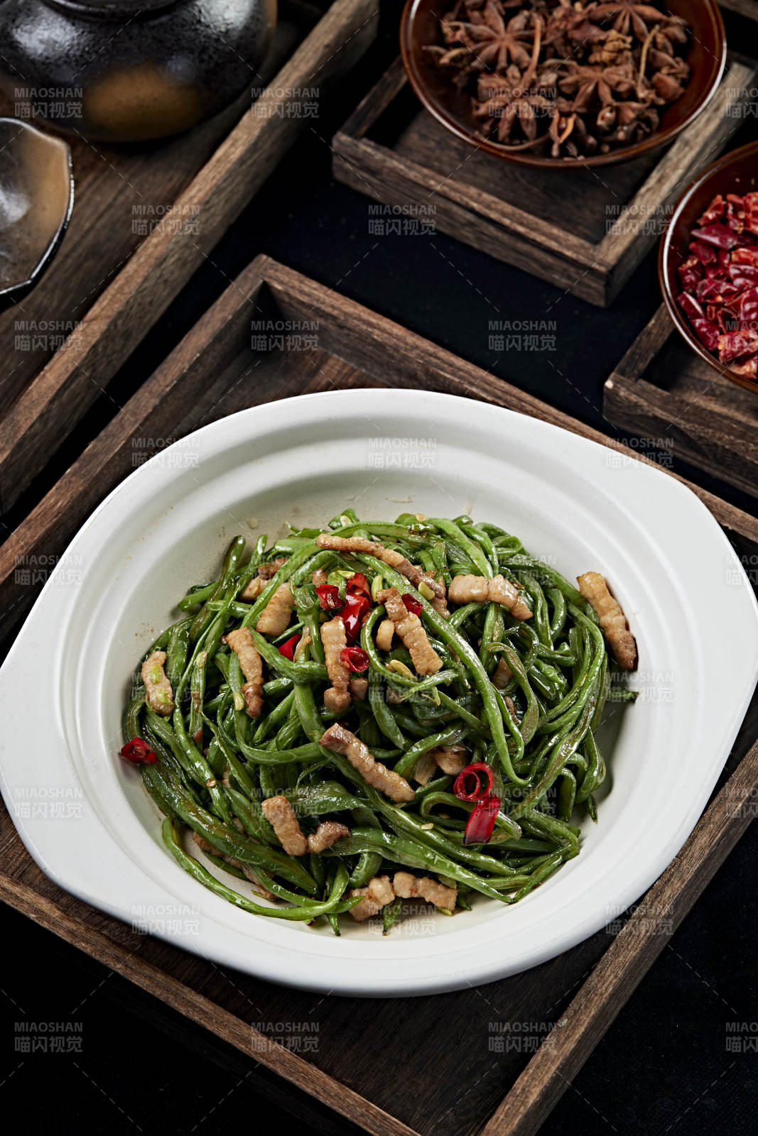 辣炒肉丝豇豆角图片